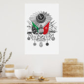 Ottomaanse Rijk grayscaleat van wapens Poster (Keuken)