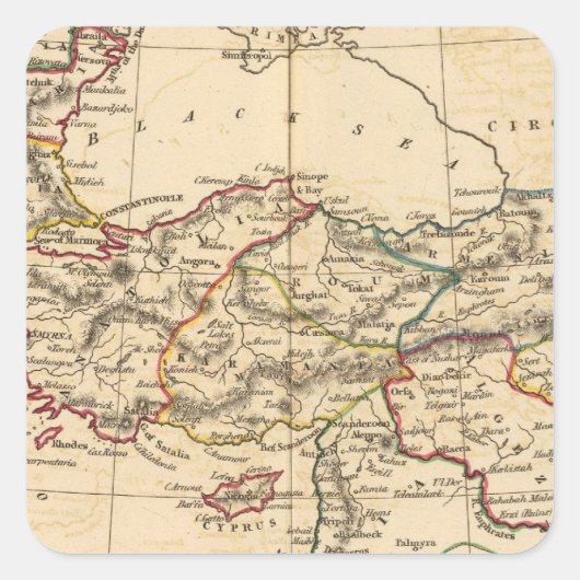 Ottoman Empire Vierkante Sticker (Voorkant)