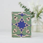 Ottoman Turkey Arabesque Old Tile Briefkaart (Staand voorkant)