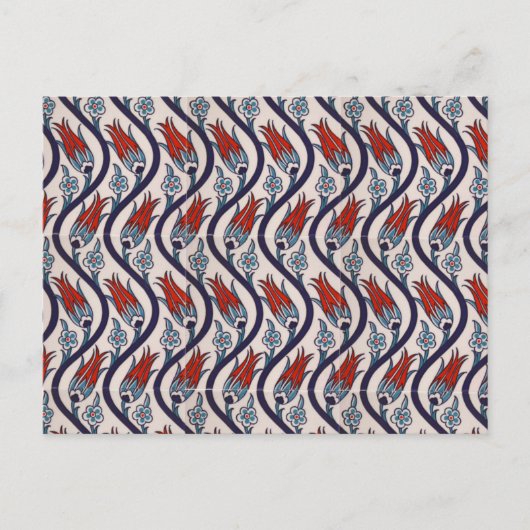 Ottomans Tulip Pattern / Tile Art Briefkaart (Voorkant)