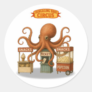 Otto's circus snackshack ronde sticker