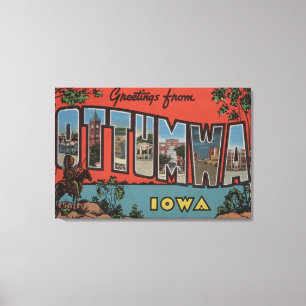Ottumwa, IowaLarge Letter ScenesOttumwa, IA Canvas Afdruk