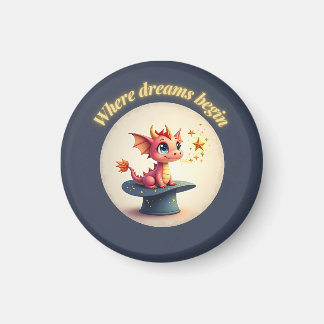 Où commencent les rêves - Magnet Dragon mignon