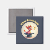 Où commencent les rêves - Magnet Dragon mignon (Recto/Verso)