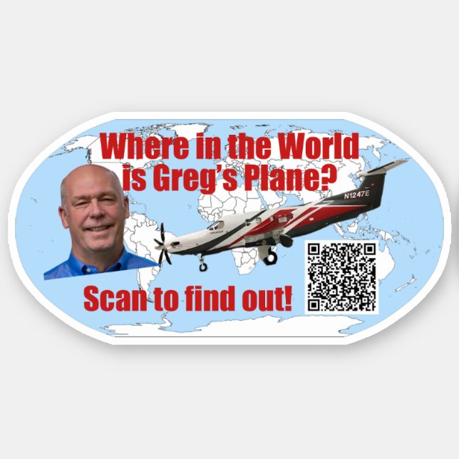 Où dans le monde est Greg's Plane Vinyl Sticker (Devant)