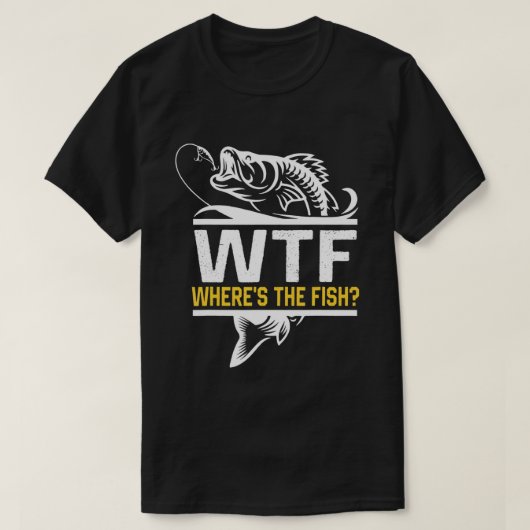 Où est le T-shirt de pêche pour hommes de Fish WTF (Design devant)