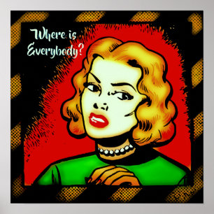 Où Est Tout Le Monde ? - Poster d'Art Pop Retro