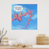 Où les porcs volent amusant Poster de dessin végét (Cuisine)