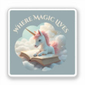 Où vit la magie - Sticker Unicorn mignon (Recto)