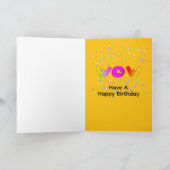 OUAH ! Bonne Carte de voeux Jaune Anniversaire (Intérieur)