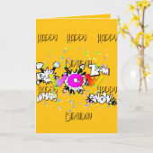 OUAH ! Bonne Carte de voeux Jaune Anniversaire (Fleur jaune)