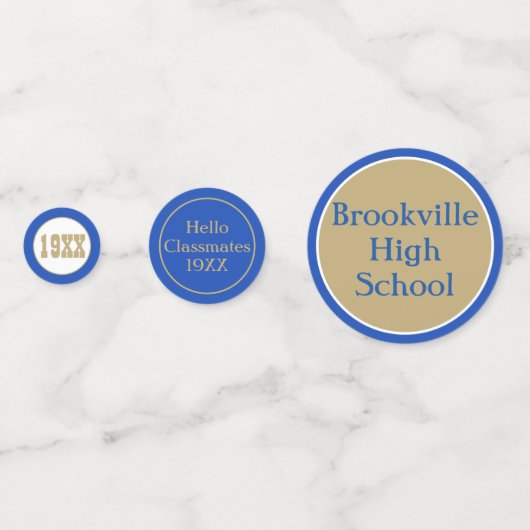 Ouah ! Classe réunion table personnalisée confetti (Devant)