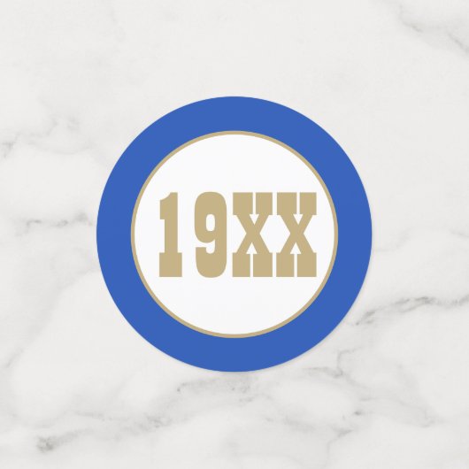 Ouah ! Classe réunion table personnalisée confetti (Petit recto)