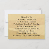 Ouah ! Invitations Western thème de la fête de pea (Dos)