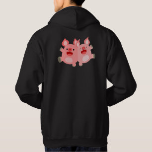 OUAH !! Sweat à capuche avec des petits cochons de
