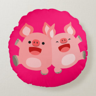 OUAI!! Cochonons de dessin animé mignons Coussin r