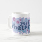 ouais quoi que ce soit... mug bleu denim et rose (Devant gauche)