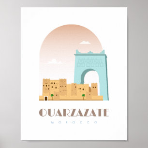 Ouarzazate stad marocco Skyline Poster