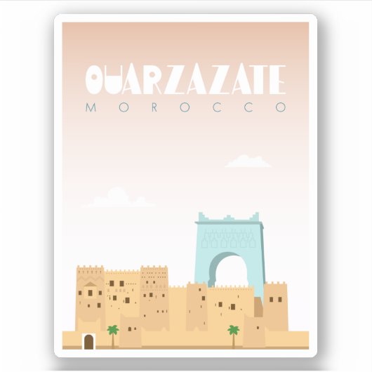 Ouarzazate stad Marokko Landmark Sticker (Voorkant)