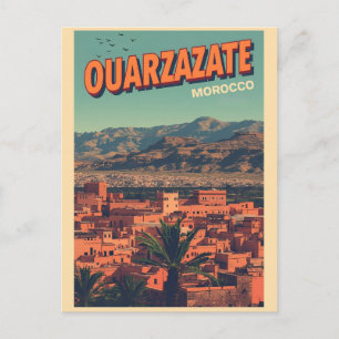 Ouarzazate stadskasbah Sahara woestijn Marokko vin Briefkaart