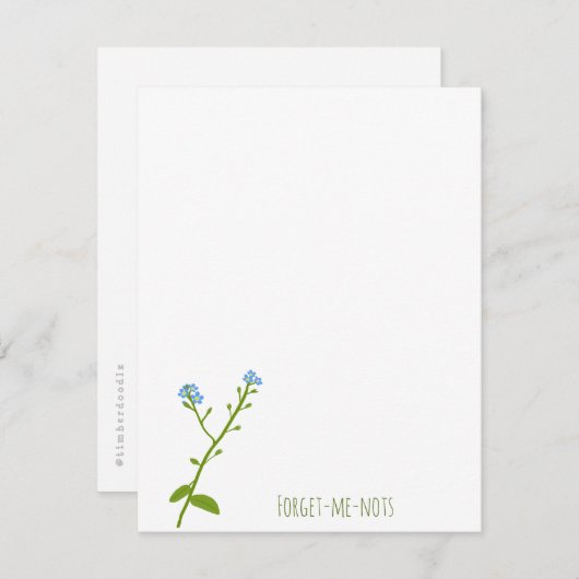 Oublie-moi pas les cartes pour notes plats (Devant / Derrière)