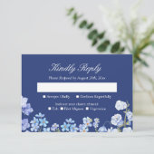 Oubliez-moi non Royal Blue Floral Wedding RSVP (Debout devant)