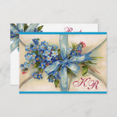 OUBLIEZ-MOI NOTES MONOGRAM, MARIAGE PARTI RSVP ble (Devant / Derrière)