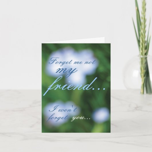 Oubliez-moi pas… Carte (Devant)