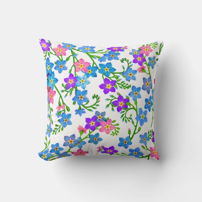Oubliez-moi pas coussin de fleurs de jardin (Recto)