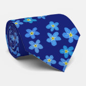 Oubliez-moi-pas Cravate Fleurs (Roulé)