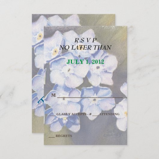 OUBLIEZ-MOI PAS FLEURS CARTES RSVP PERSONNALISABLE (Devant / Derrière)