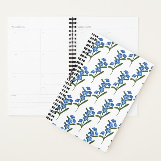 Oubliez-moi pas Flower Planner - Motif blanc (Devant avec enveloppe)