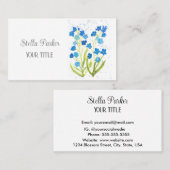 Oubliez-moi pas le Carte de visite Floral Bleu (Devant / Derrière)