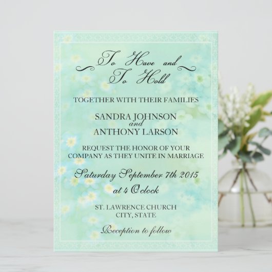 Oubliez-moi pas le Faire-part de mariage floral (Debout devant)