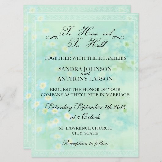 Oubliez-moi pas le Faire-part de mariage floral (Devant / Derrière)