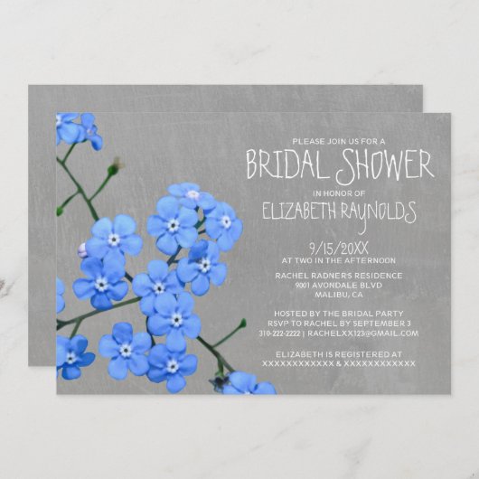 Oubliez-moi, pas les invitations à la douche nupti (Devant / Derrière)