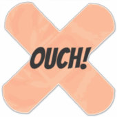 Ouch Grappige Plasterk Ongeluk Sticker (Voorkant)