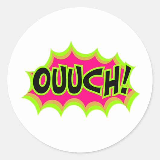 Ouch! Ronde Sticker (Voorkant)