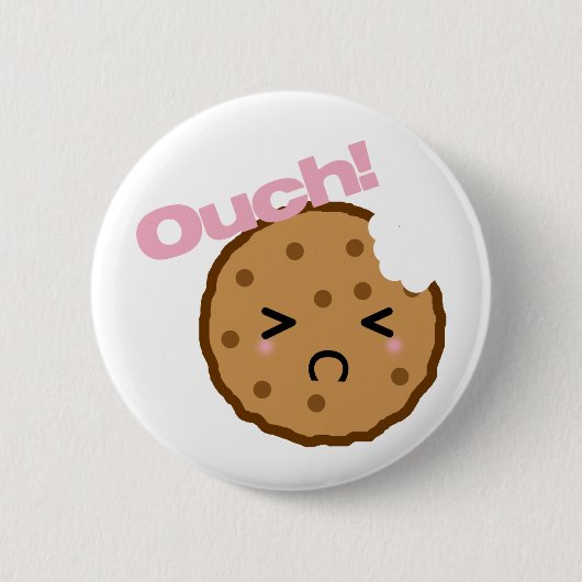 "Ouch!" zegt de Kawaii Cookie Ronde Button 5,7 Cm (Voorkant)