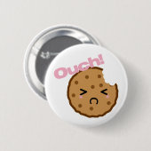 "Ouch!" zegt de Kawaii Cookie Ronde Button 5,7 Cm (Voorkant /achterkant)