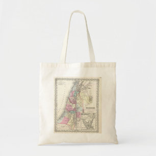 Oud 1855 Historische staat Palestina Jeruzalem Tote Bag