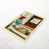 Oud 1910 Kind met Kerstman Brief Goud Folie Feestdagenkaart (Gedraaid)