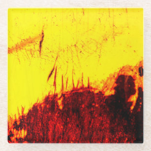 Oud amber glazen onderzetter