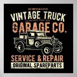 Oud-Amerikaans Klassiek Truck Poster