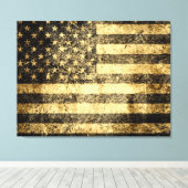 Oud-Amerikaanse vlag gekraakt Canvas Afdruk (Insitu (Houten vloer))