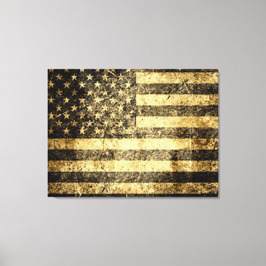 Oud-Amerikaanse vlag gekraakt Canvas Afdruk (Voorkant)