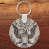 Oud Amerikaanse wapenschild met Fashioned Sleutelhanger (Voorkant)