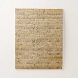 Oud  Antiek muziekblad 11 Legpuzzel