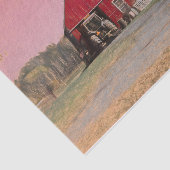 Oud  Antiek Rustisch Rood Barn Tissuepapier (Detail)