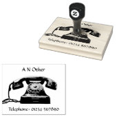 Oud Antiek Telefoon met Naam & Nummer Rubberstempel (Gestempeld)